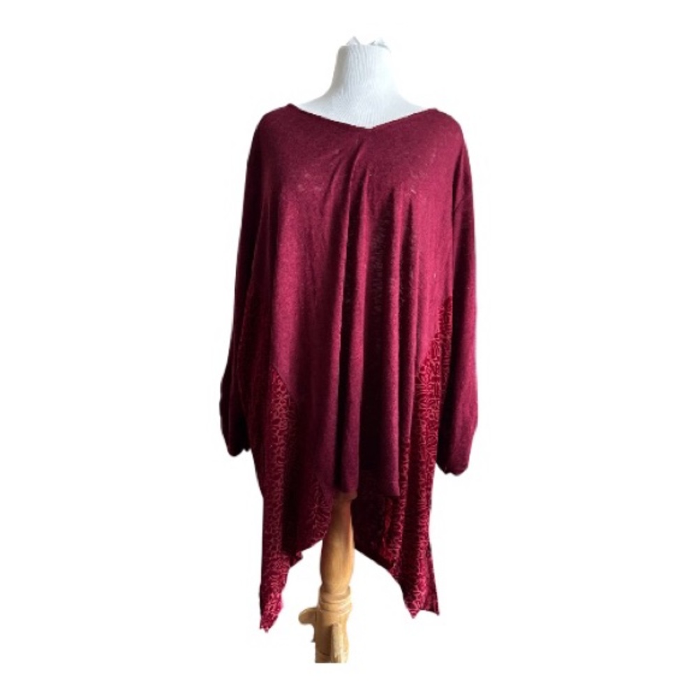 Catherines - Burgundy Red Tunic - Size 4X